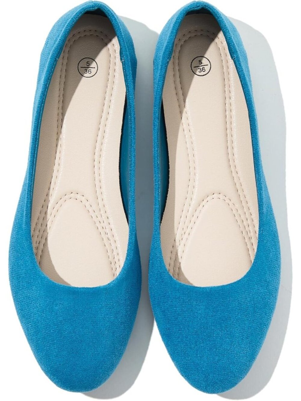 Women Blue Grotto Polyvinyl Chloride Ballerina Ballet Flat Comfortable shoes